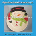 Christmas decoration ceramic plate with snowman shape